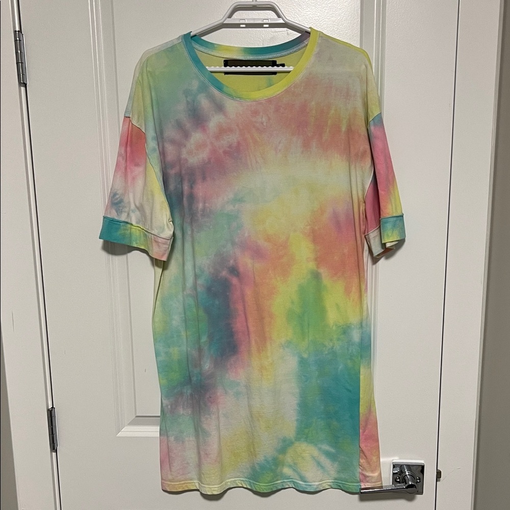 Multicolor Tie-Dye T-Shirt Dress
